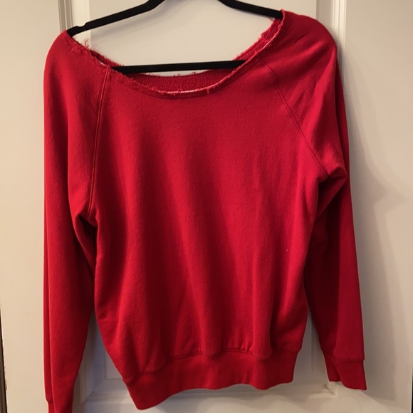 Victoria Secret PINK, red off the shoulder sweater - Picture 3 of 3